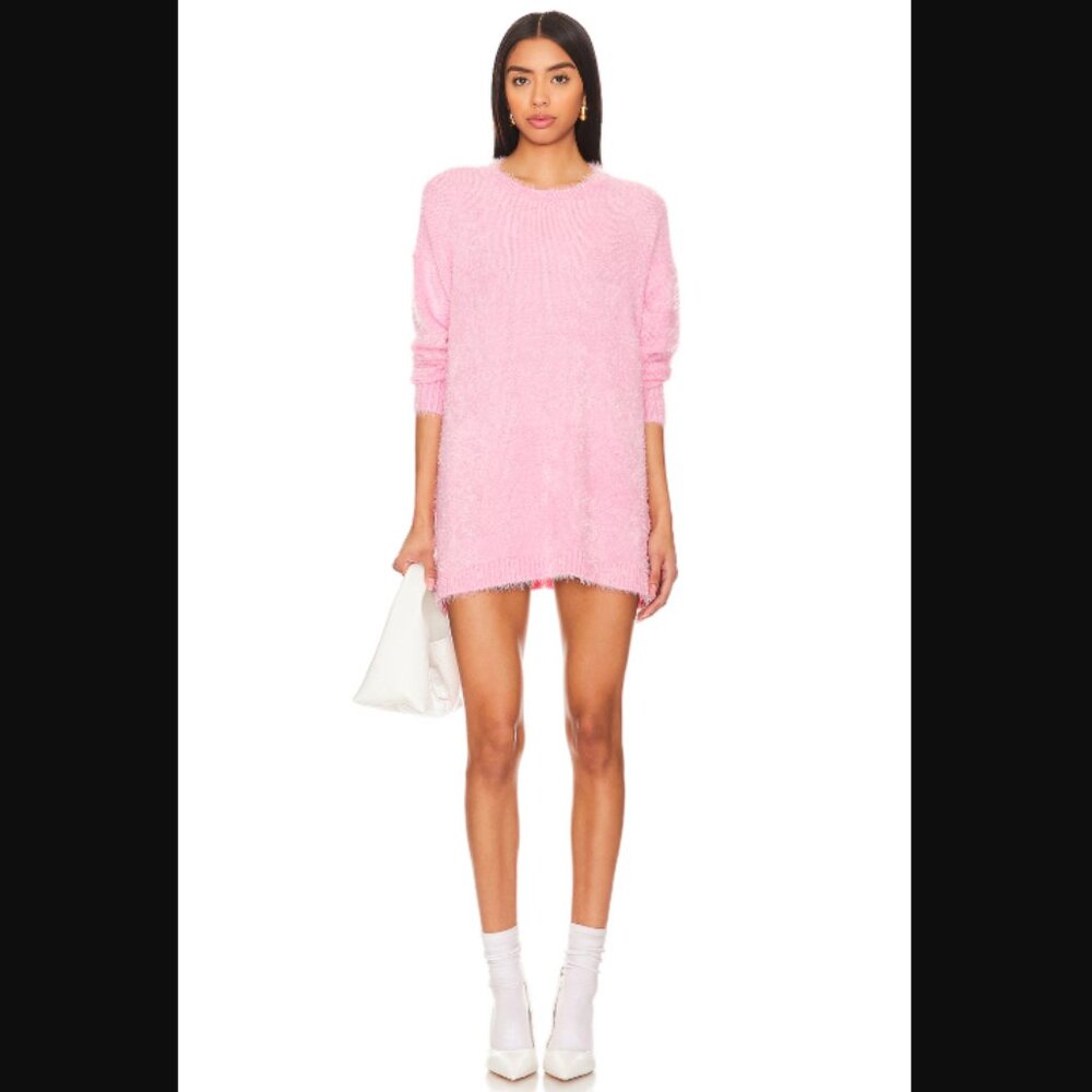 SOLD OUT NWT Show Me Your MuMu Bonfire Sweater Pink Fuzzy Knit Size XS $148.00